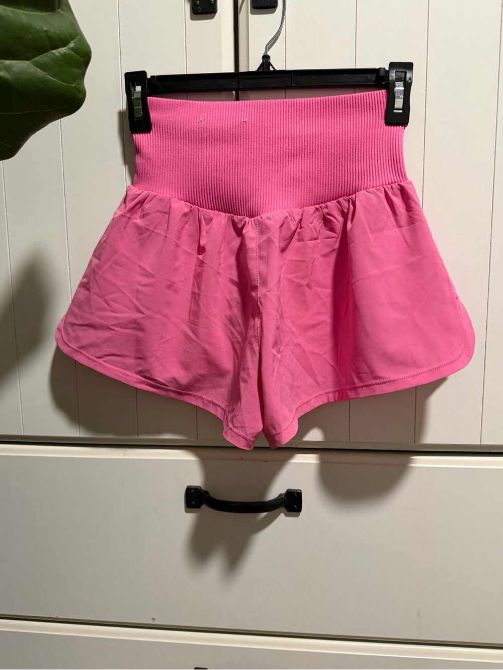 143- JoyLab Hot Pink Ribbed High-Waist Shorts